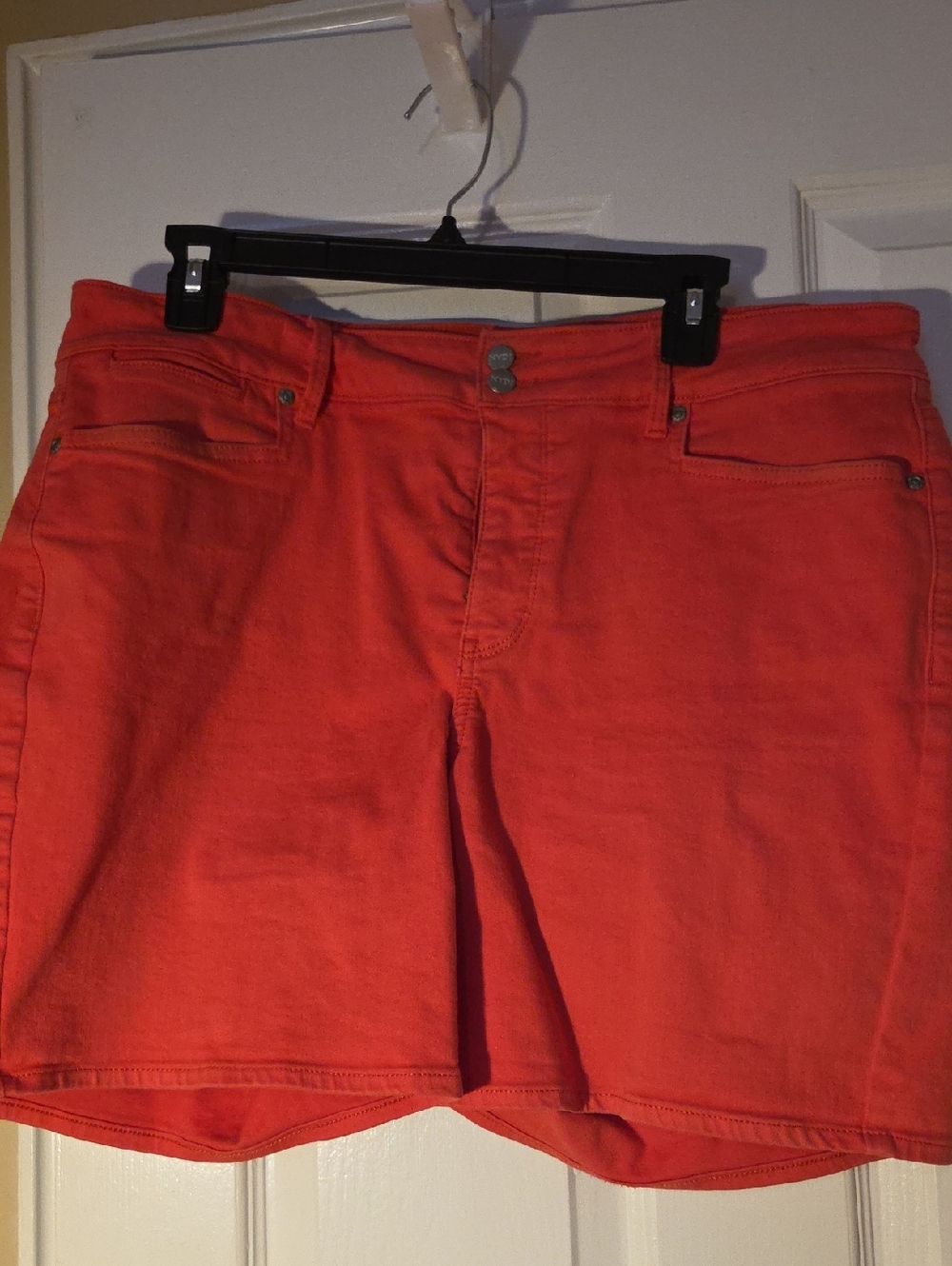 NYDJ Coral Red Denim Jean Shorts